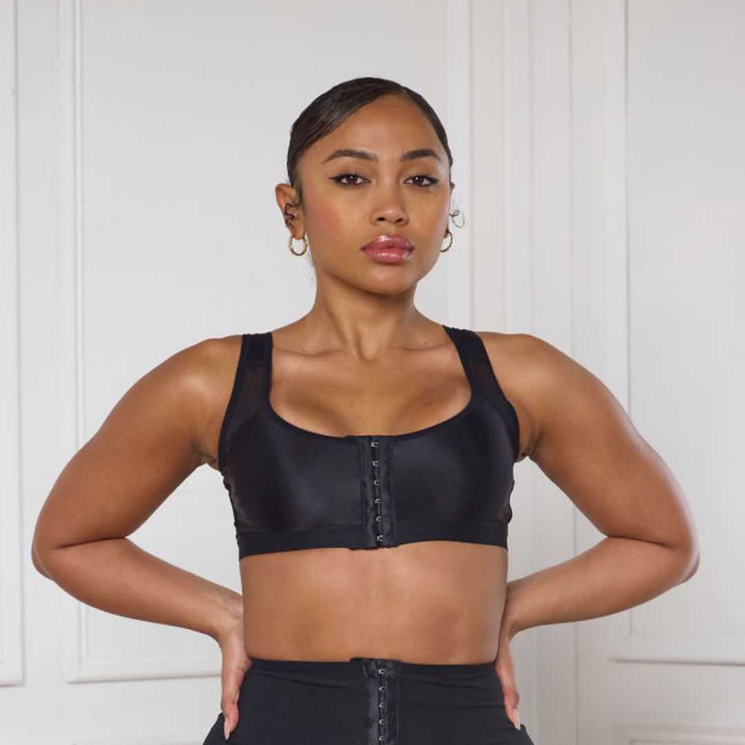 Black Wireless Back Support Bra