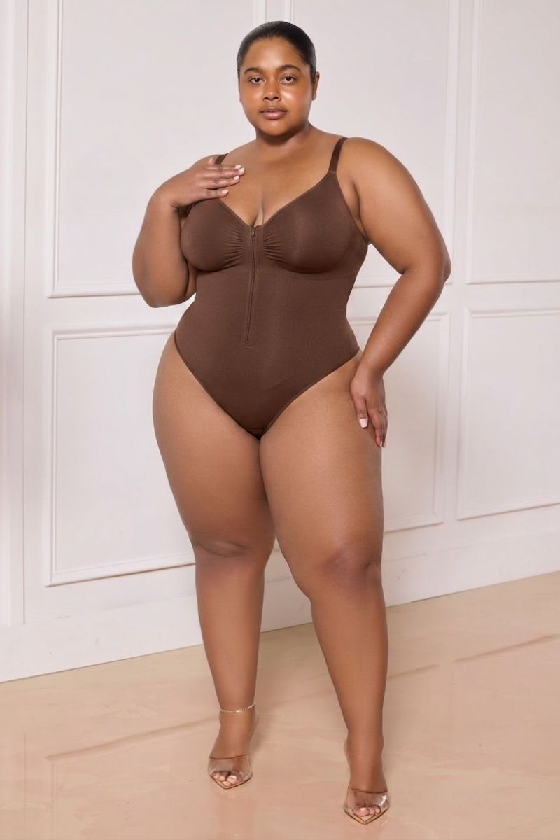 Flat Tummy Zip Suit - Black