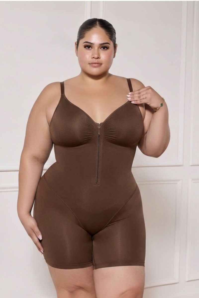 Flat Tummy Zip Suit - Black