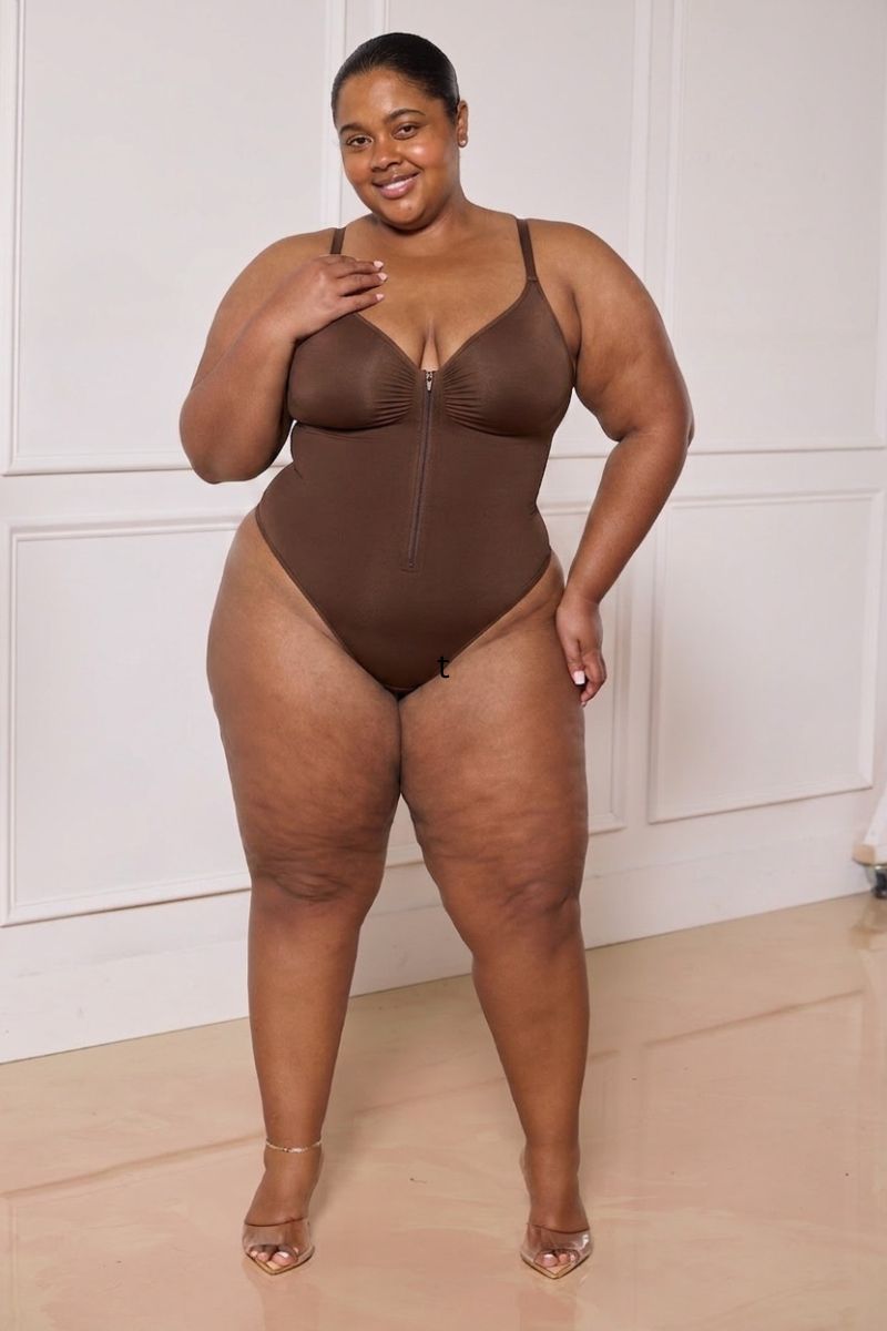 Flat Tummy Zip Suit - Black