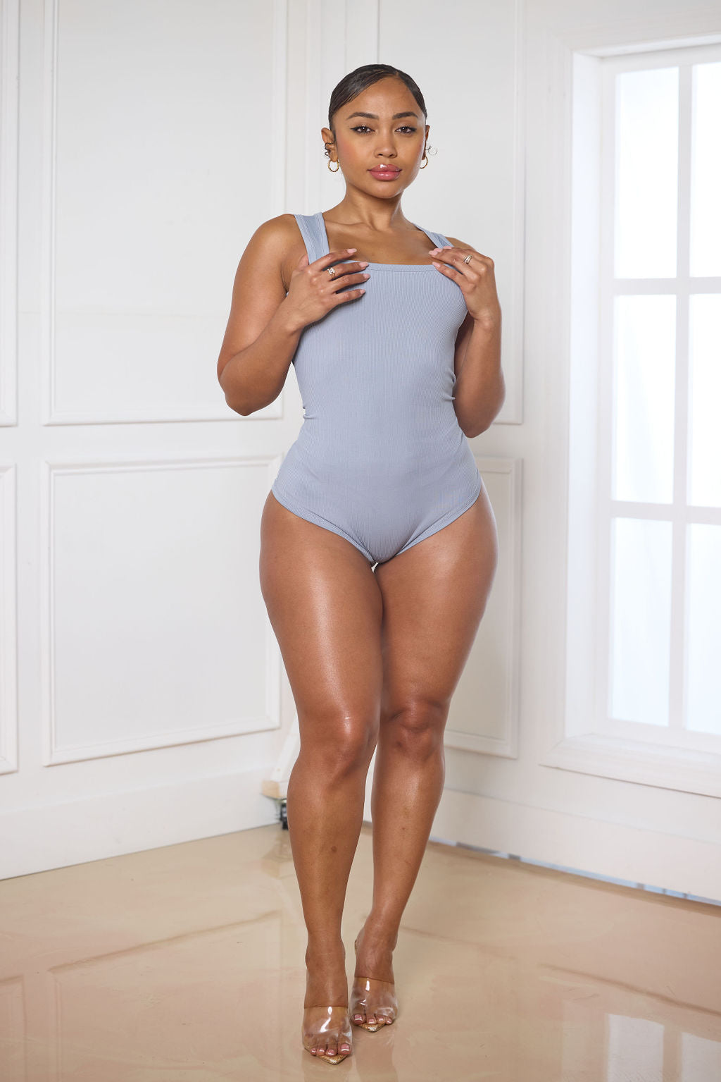 Black Tummy Control Tank Bodysuit