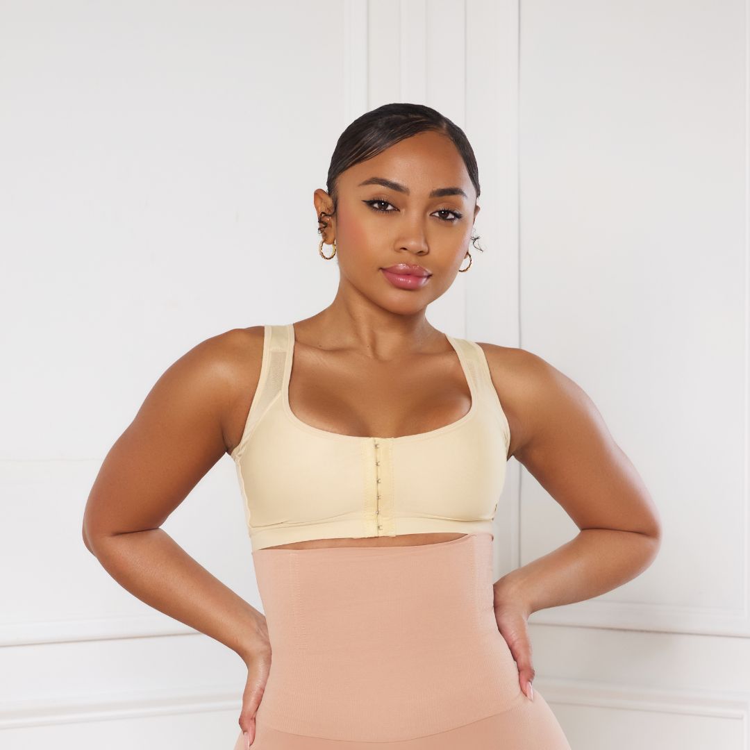 Cream Wireless Back Support Bra