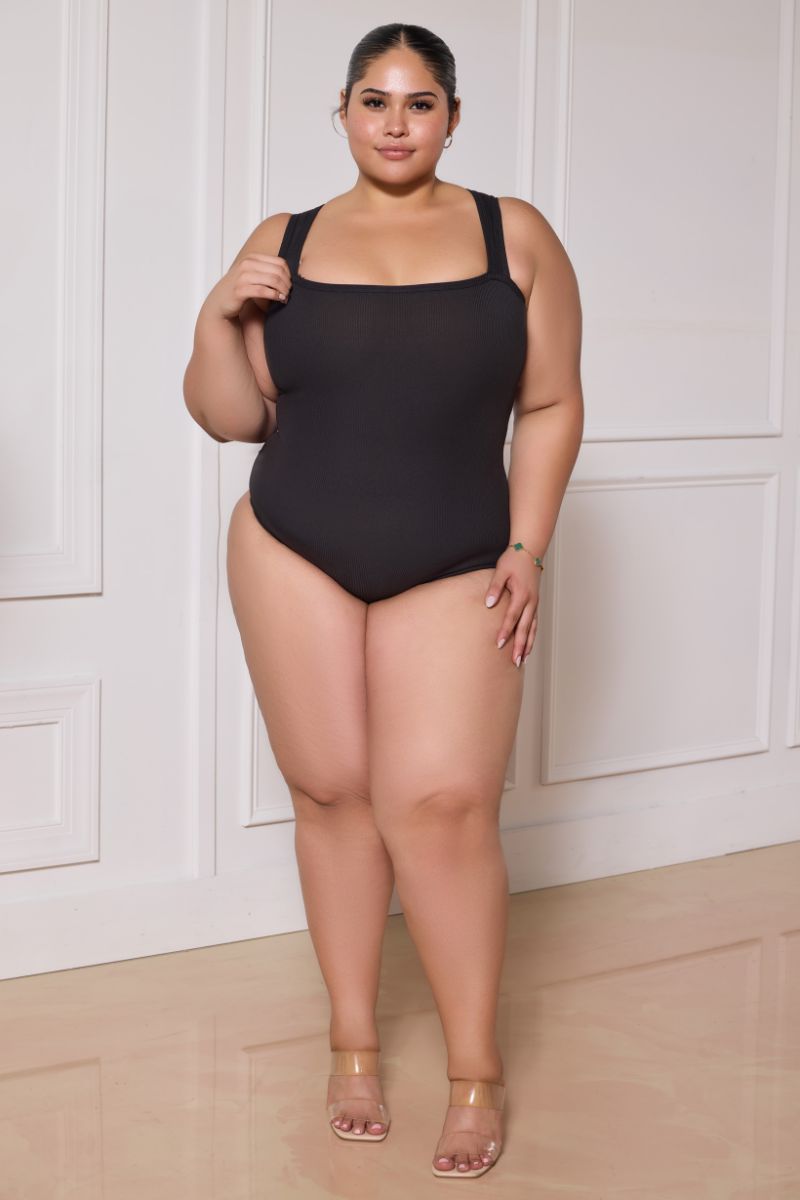 Black Tummy Control Tank Bodysuit