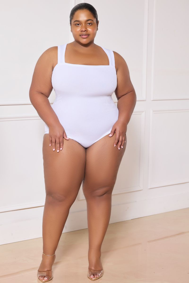 White Tummy Control Tank Bodysuit