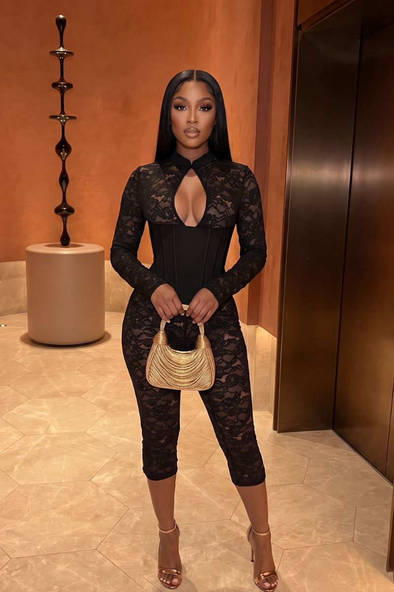 Noir Sculpt Jumpsuit – Black